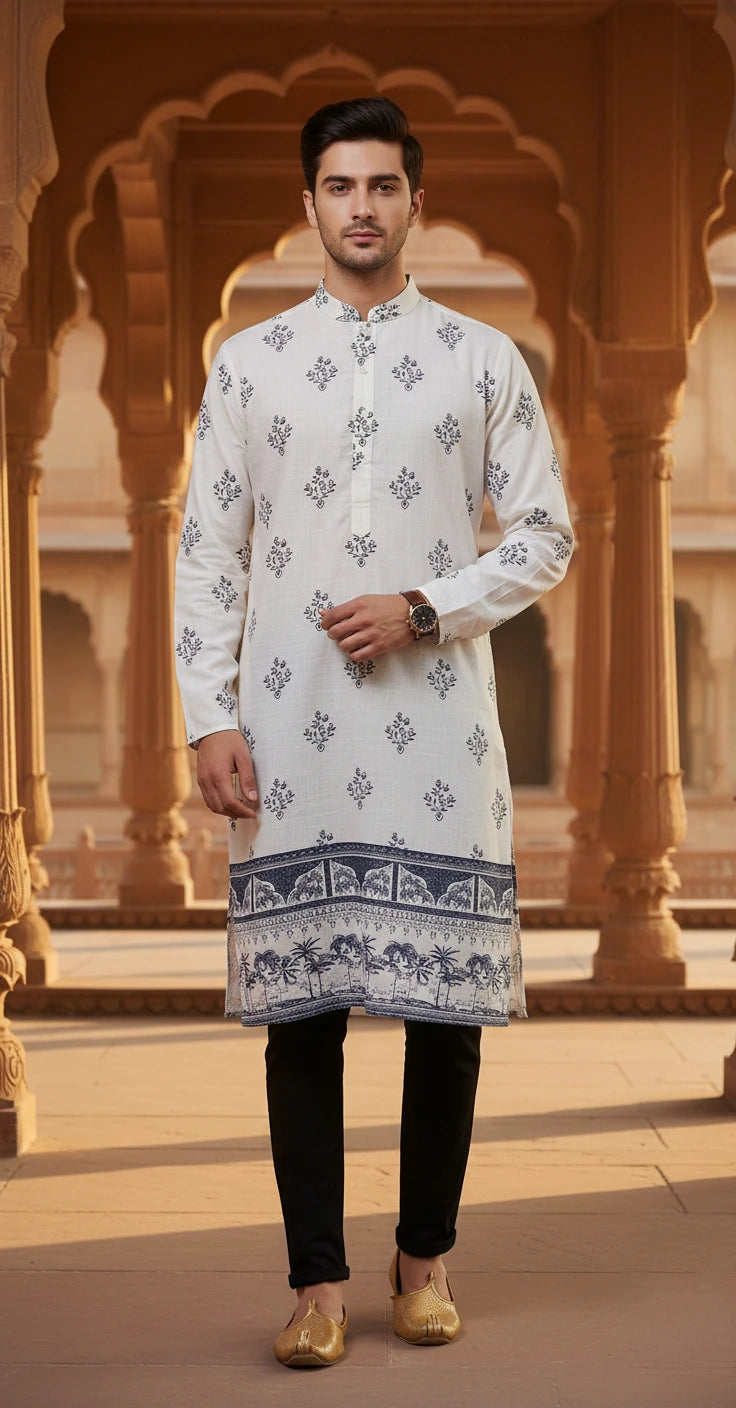 INDIGO ESCAPE cotton kurta for men