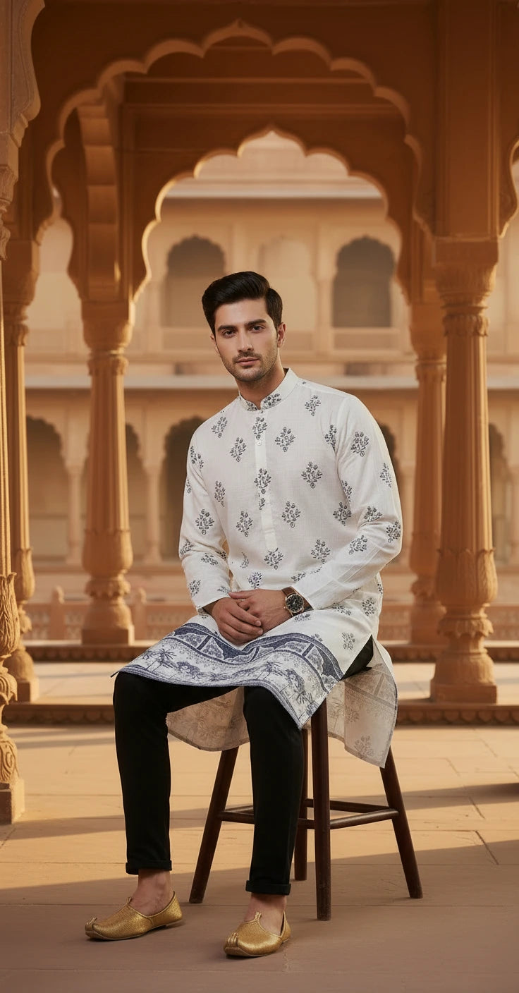 INDIGO ESCAPE cotton kurta for men