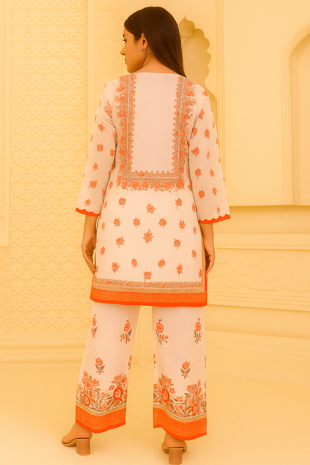 ORANGE UTSAV ethnic everyday coord set for women