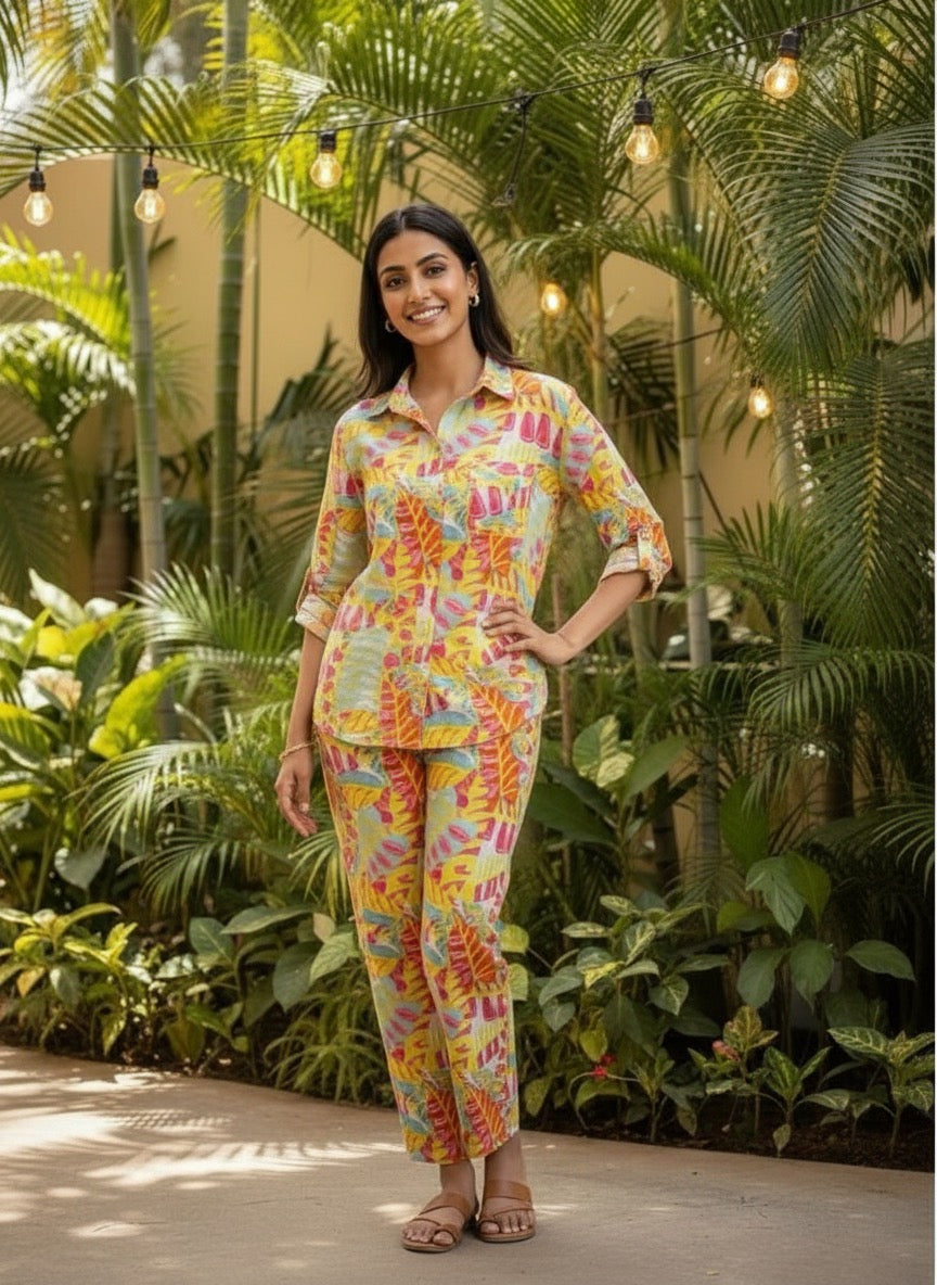 COLOR POP Cotton Co-ord Set for Women